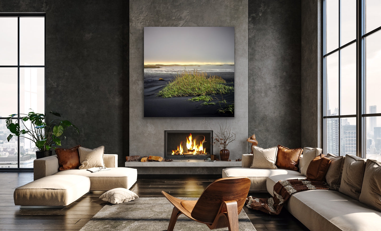 Icelandic Volcanic Black Sand Beach