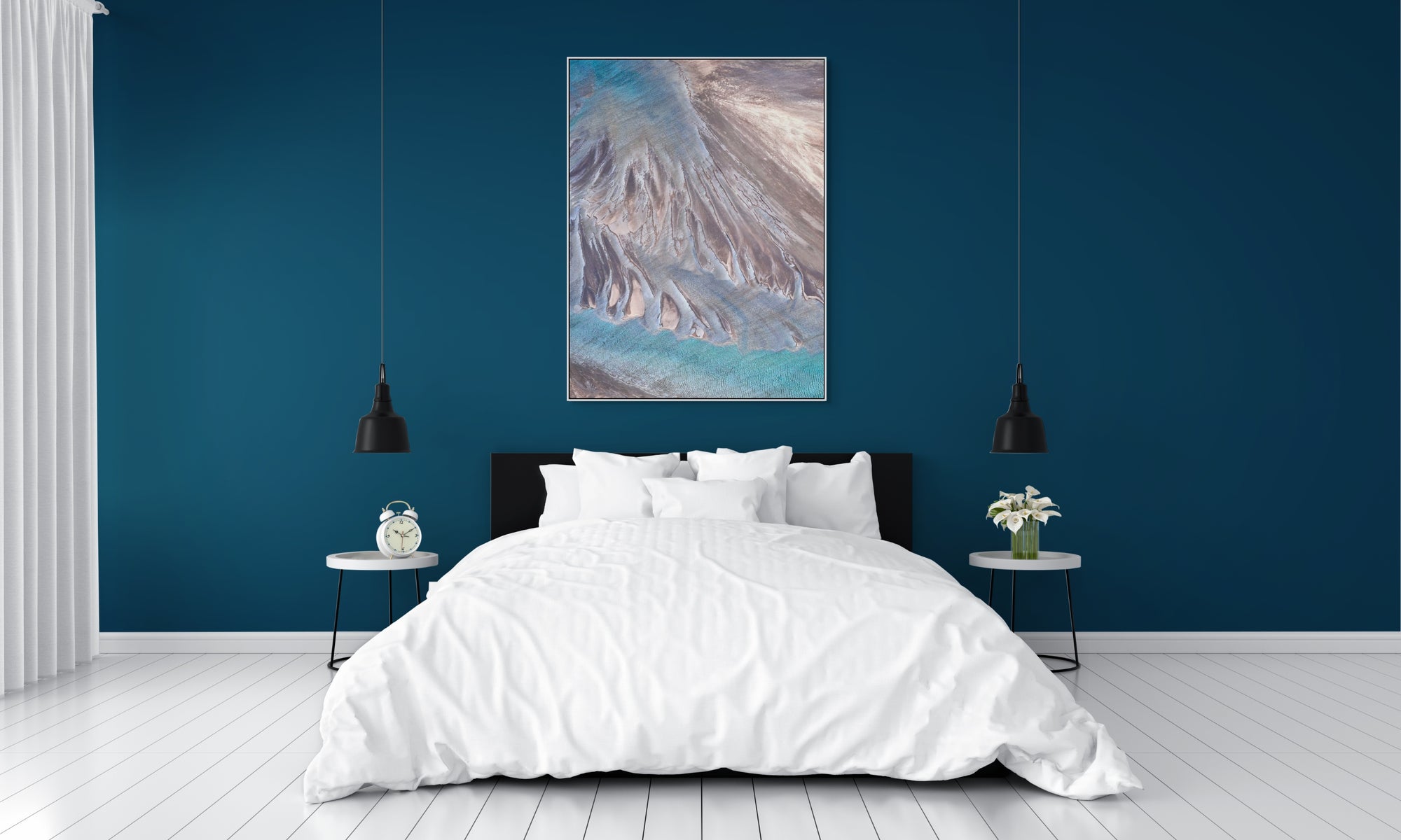 Abstract Image of Australia framed over bed