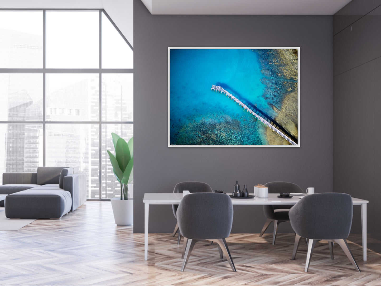 Abandoned Jetty-White Frame