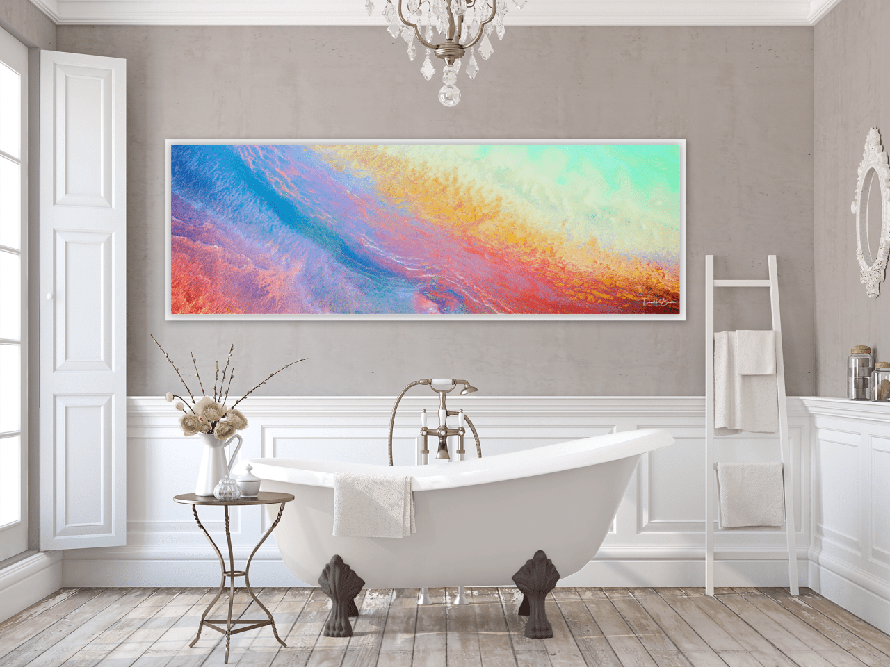 Artists Palette - Horizontal Pano White Frame