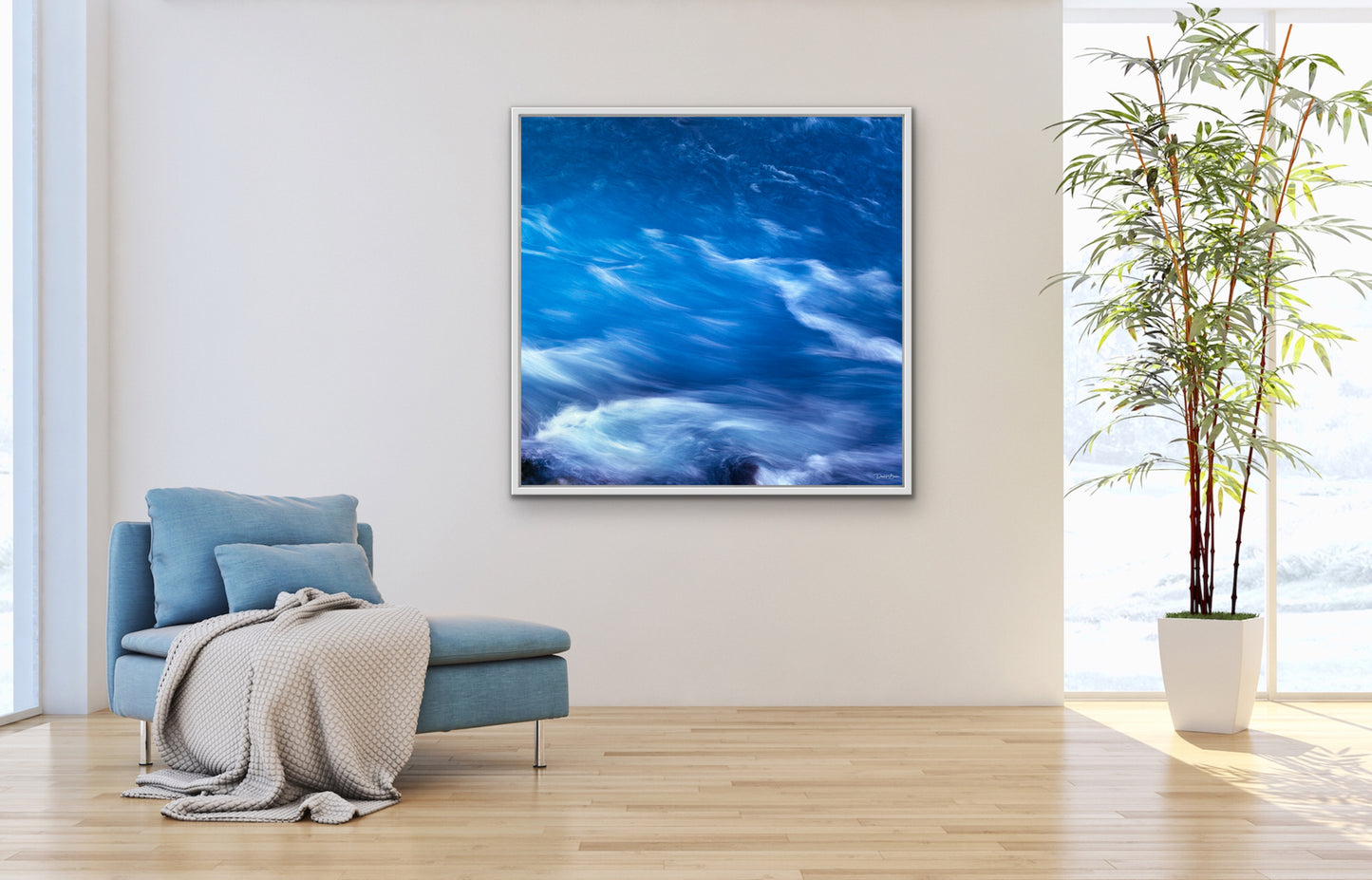 Blue Rush - White Frame 40 in