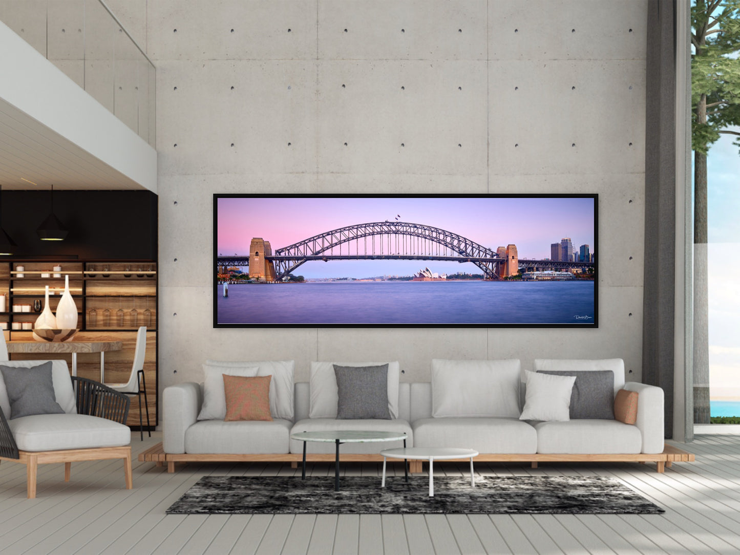 Dusk on Sydney Harbour - Black Frame
