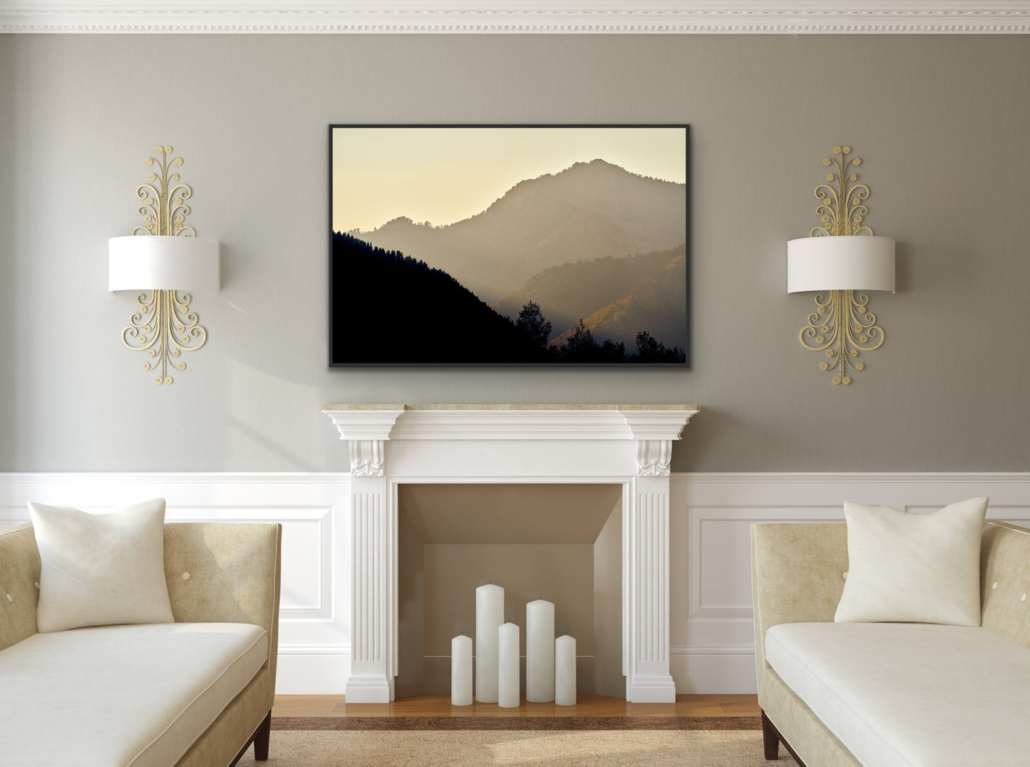 Misty Mountains - Black Frame