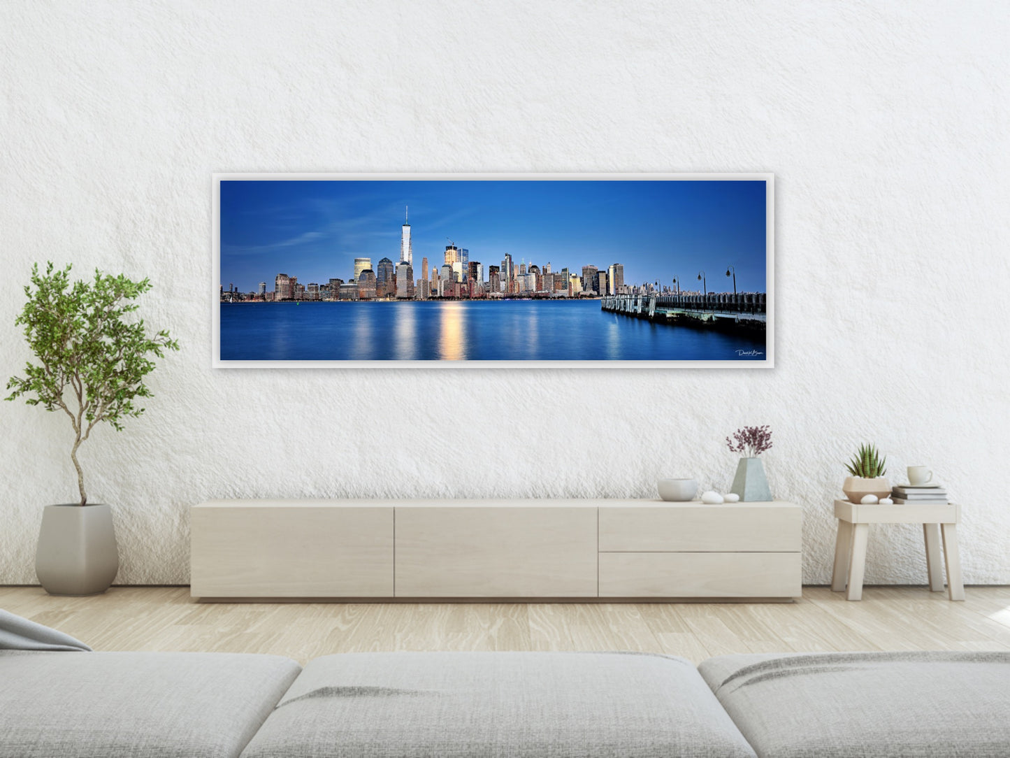 New York City Skyline - White Frame