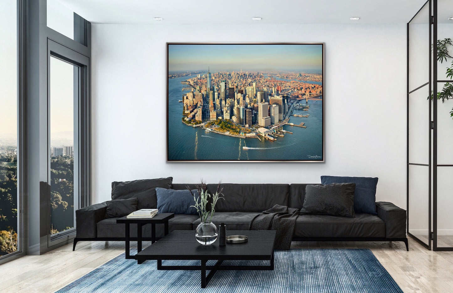 New York City From Above - Silver Frame 70 in