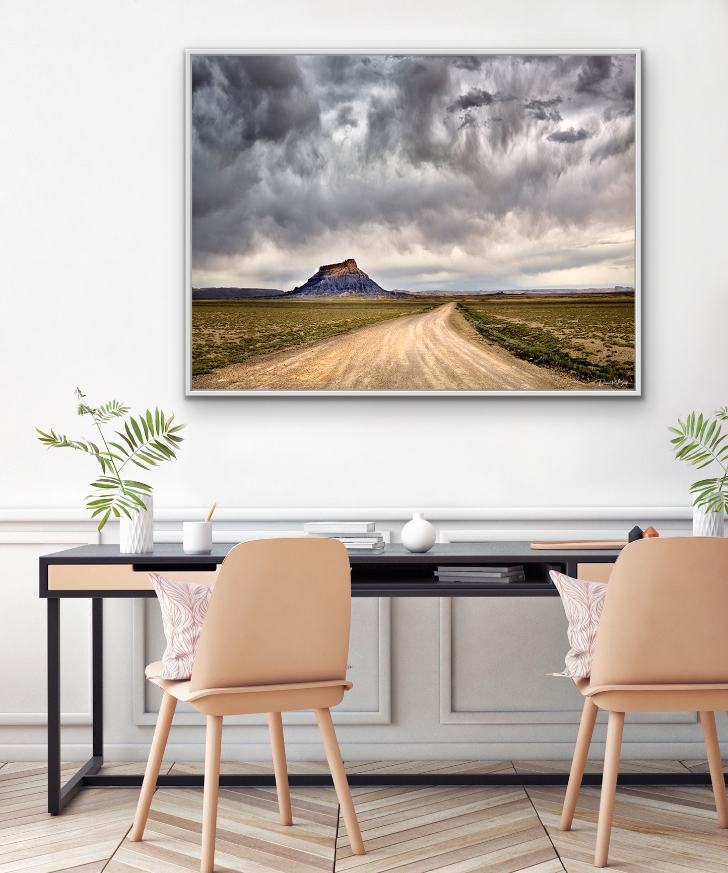 On a Dark Desert Highway - White Frame