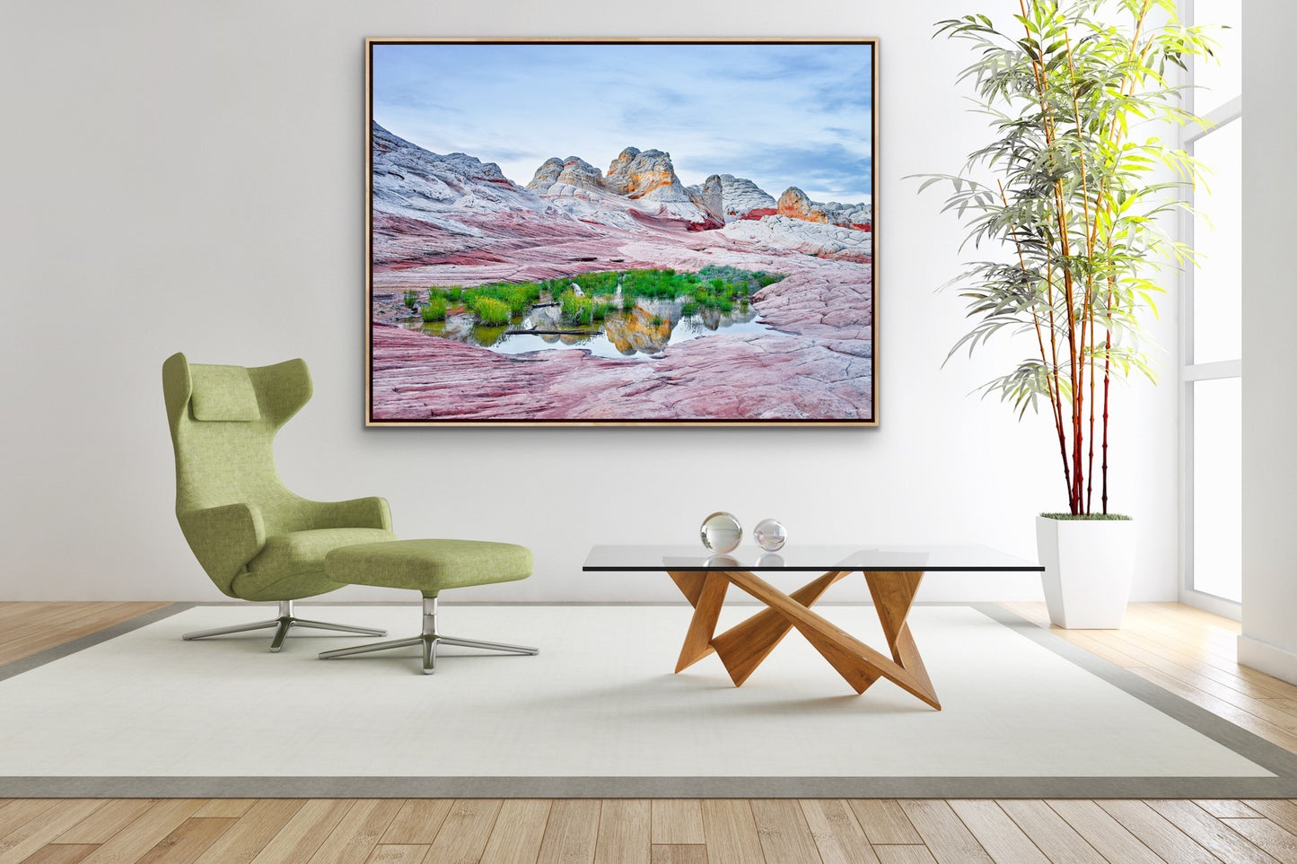 Reflections of White Pocket - Oak Frame