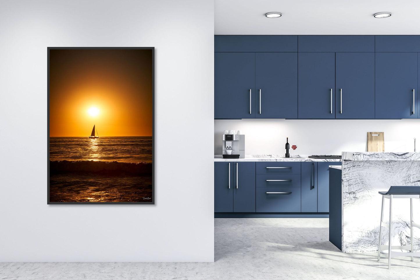 Sailing Into the Sunset - Black Frame