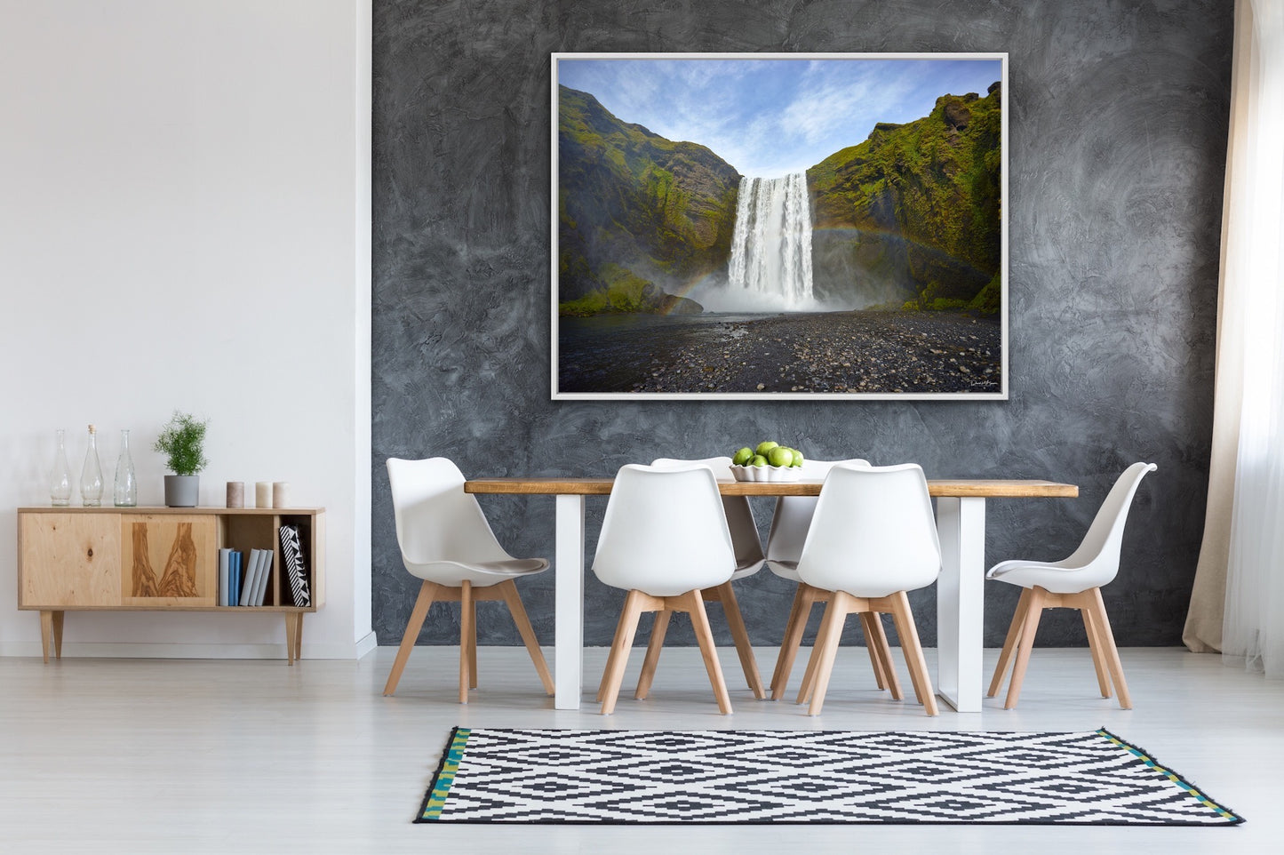 Skogafoss, Iceland - White Frame