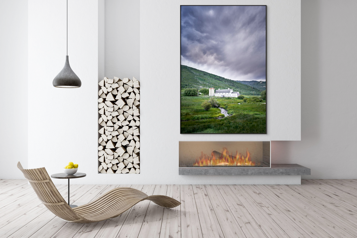 Stormy White Barn
