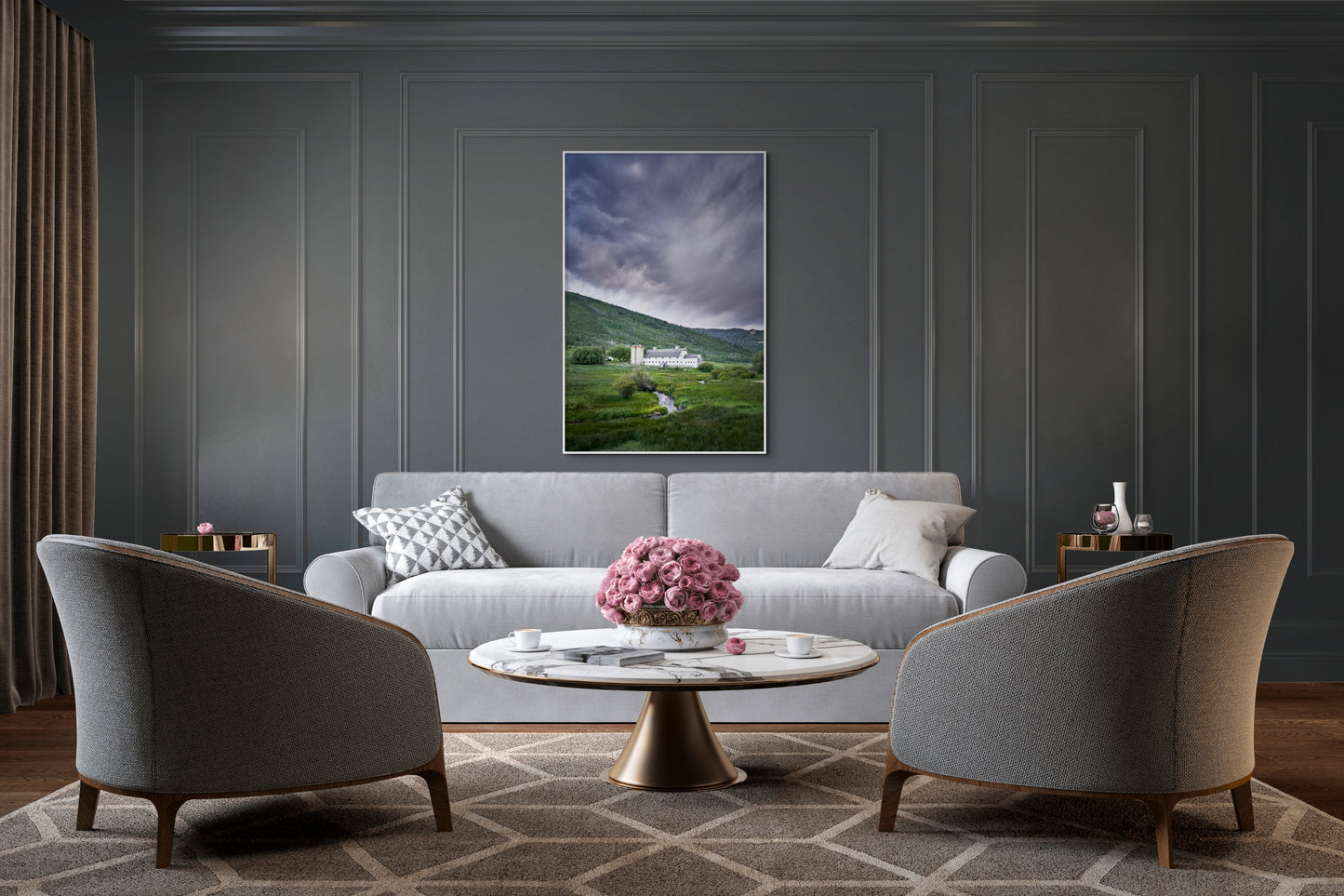Stormy White Barn