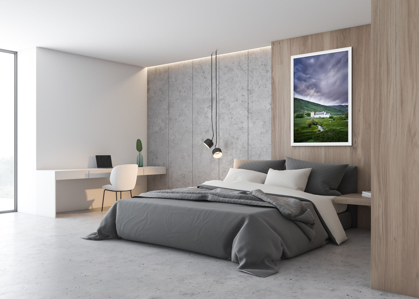Stormy White Barn