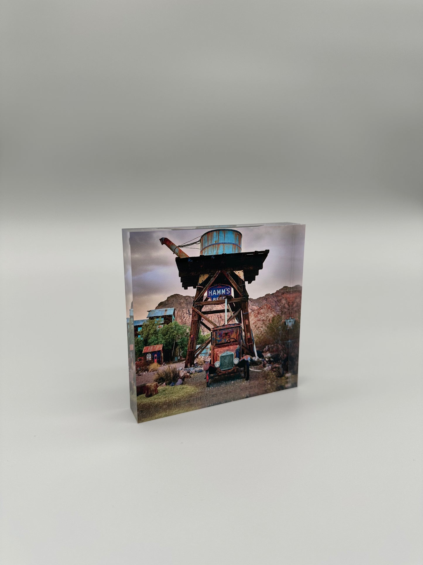 Scenic print of an antique truck