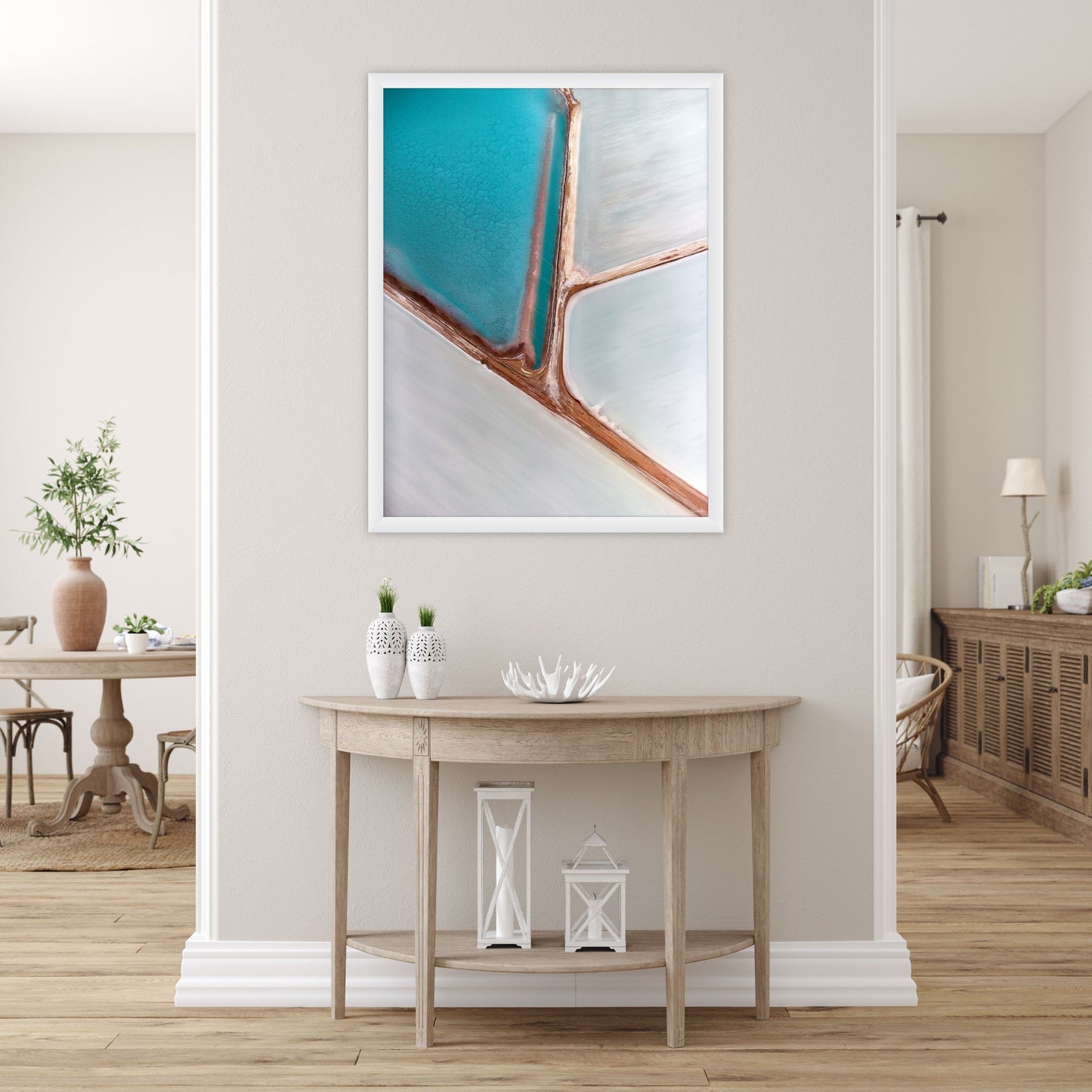 Aquamarine - Thick White Frame