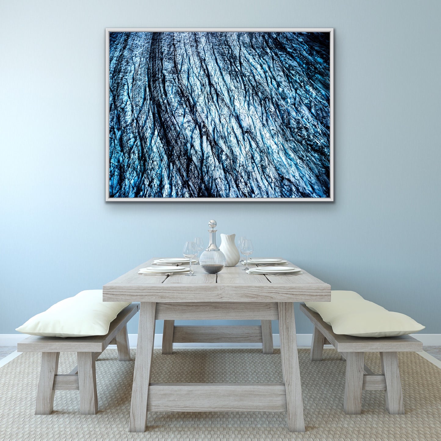 Glacier Blue - White Frame