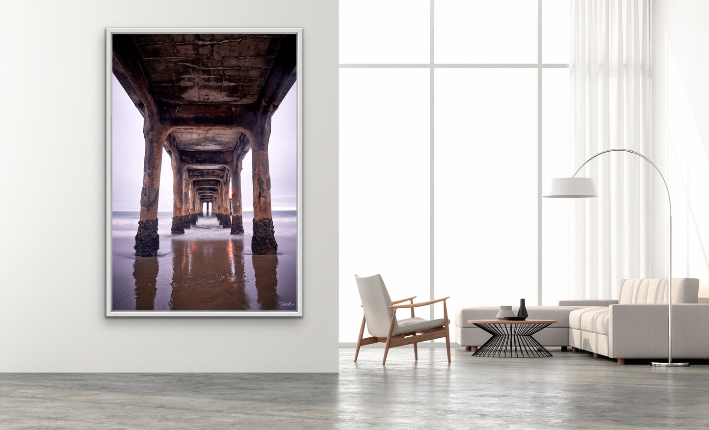 Manhattan Beach Pier - White Frame