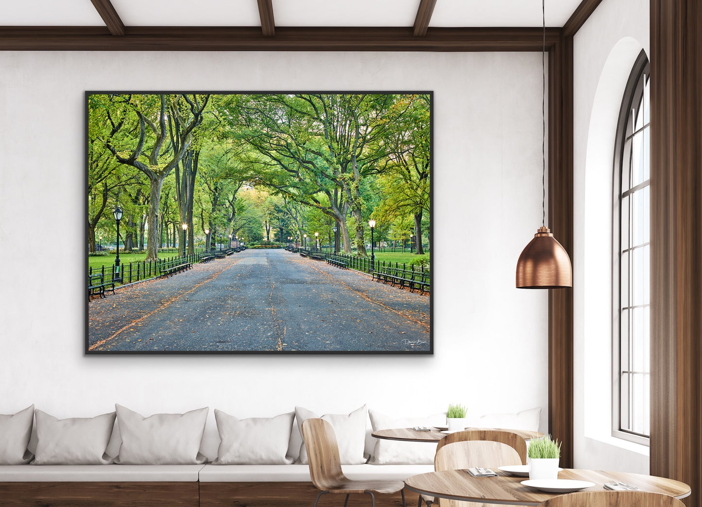 The Mall in Central Park - Black Frame 70 in