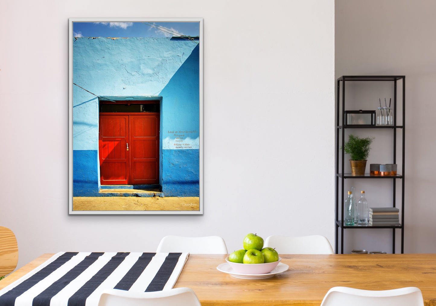 The Red Door - White Frame