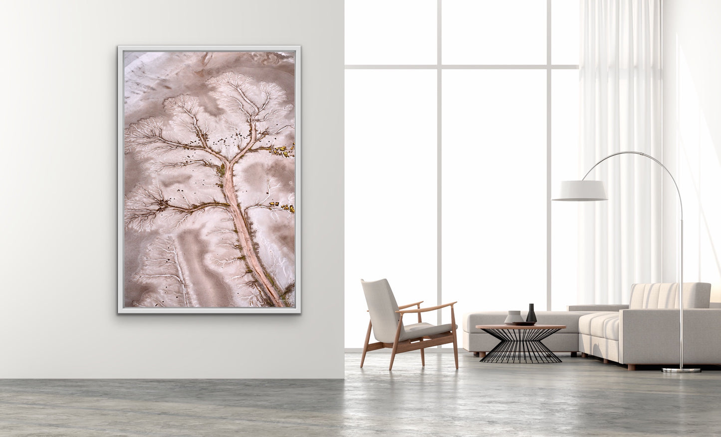 Tidal Tree Pattern - White Frame