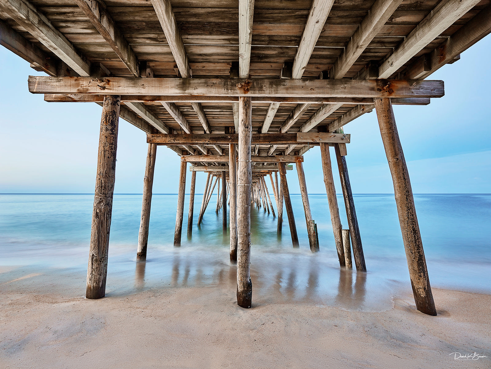 Fishing Pier Under the Boardwalk Print or Canvas Port -  UK